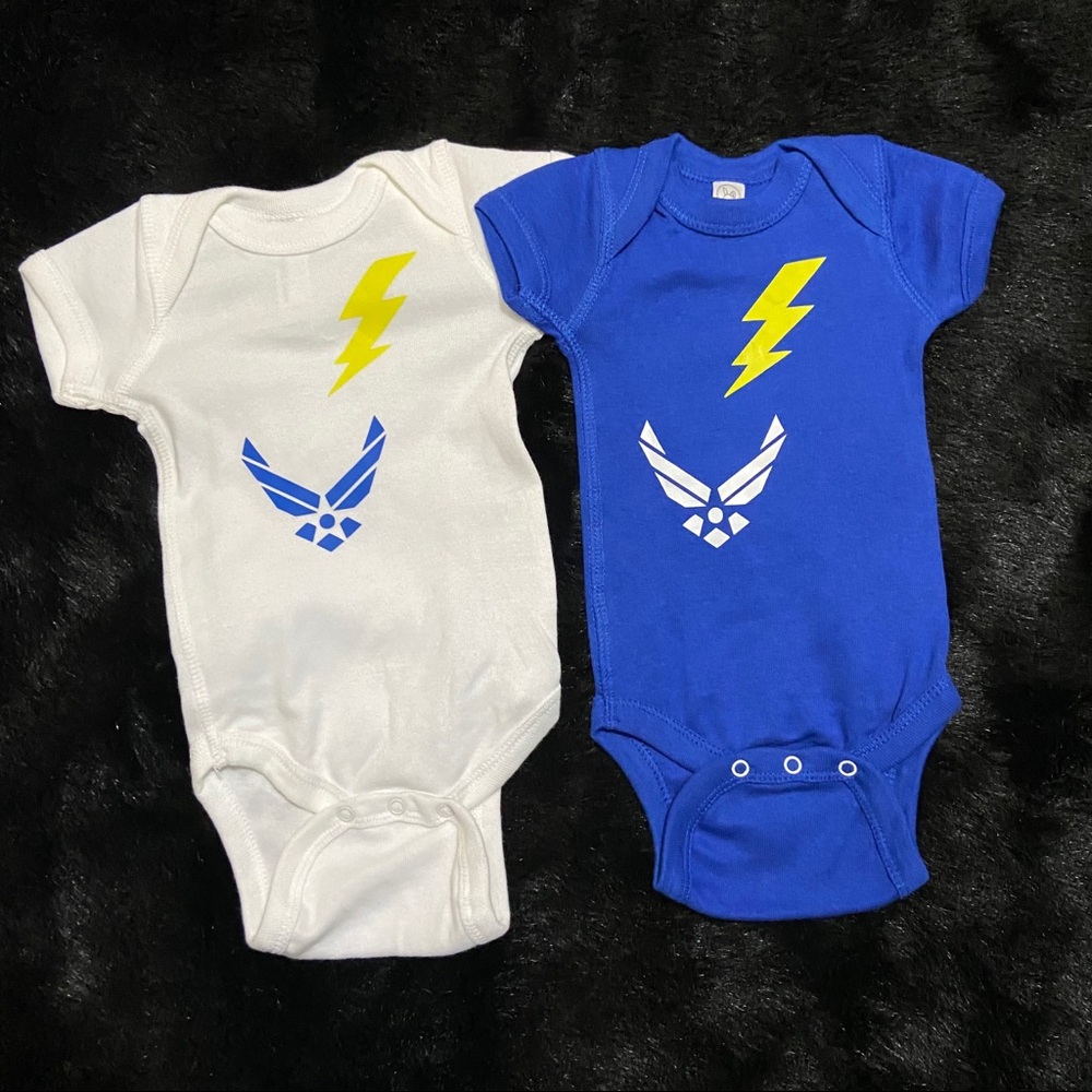 NEW Rabbit Skins Air Force Baby Onesies Tops Homage Collab Cotton New Born Baby